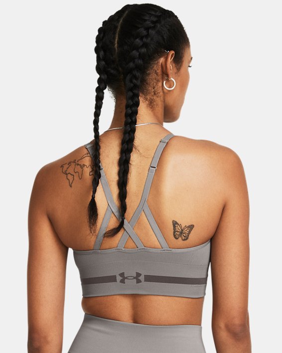 Women's UA Seamless Low Long Sports Bra in Gray image number 1